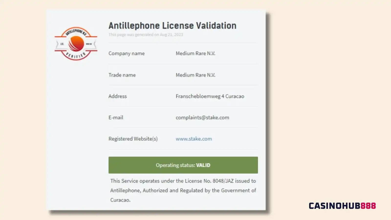 stake_license ใบอนุญาตและการกำกับดูแลของ Stake
