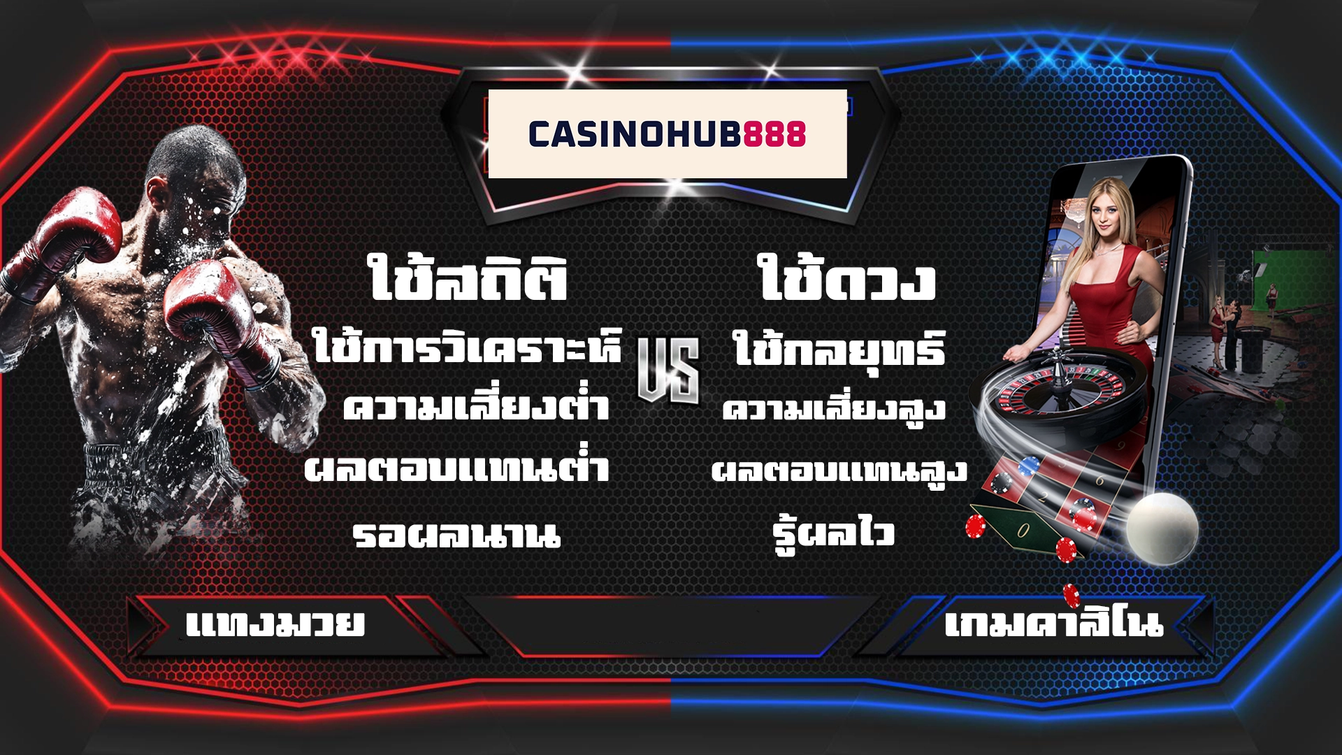 compare เปรียบเทียบระหว่างมวยกับเกมคาสิโน